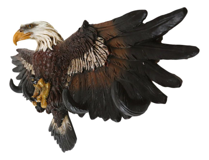 Ebros Gift Patriotic American Majestic Bald Eagle With Open Wings Wall Decor Plaque 23"L
