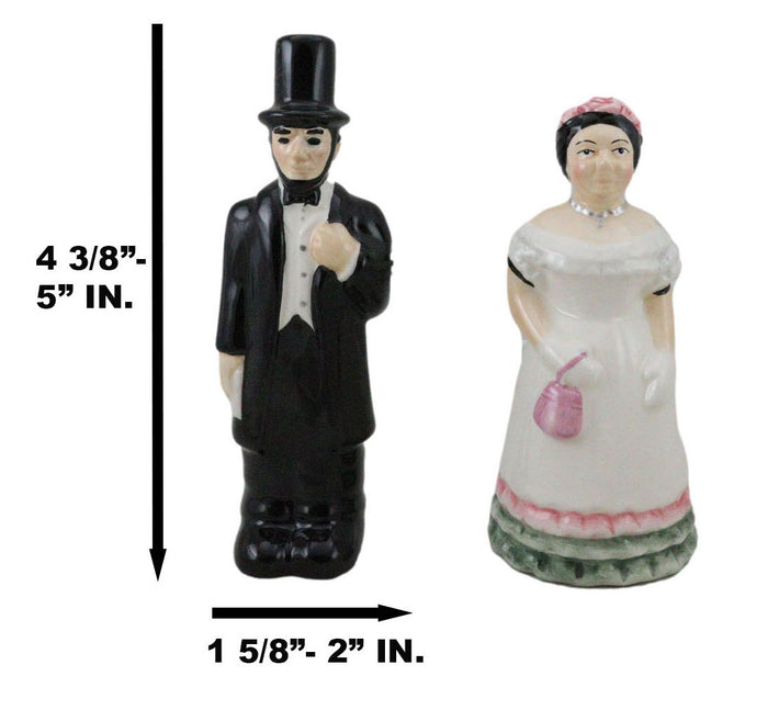 Ebros Gift Patriotic American President Abraham Lincoln And Mary Salt Pepper Shakers Set