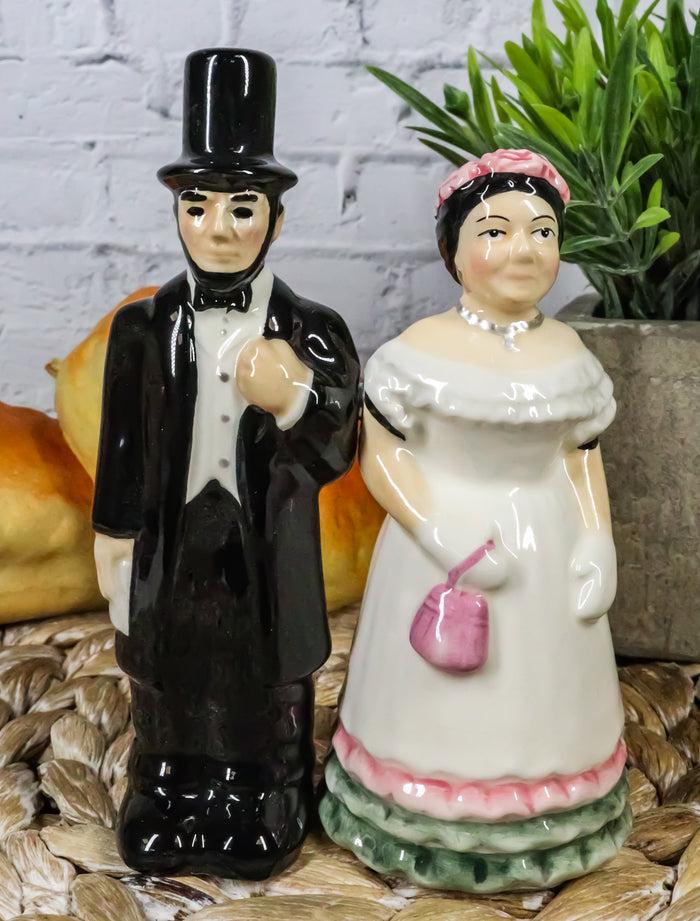 ebros gift Patriotic American President Abraham Lincoln And Mary Salt Pepper Shakers Set
