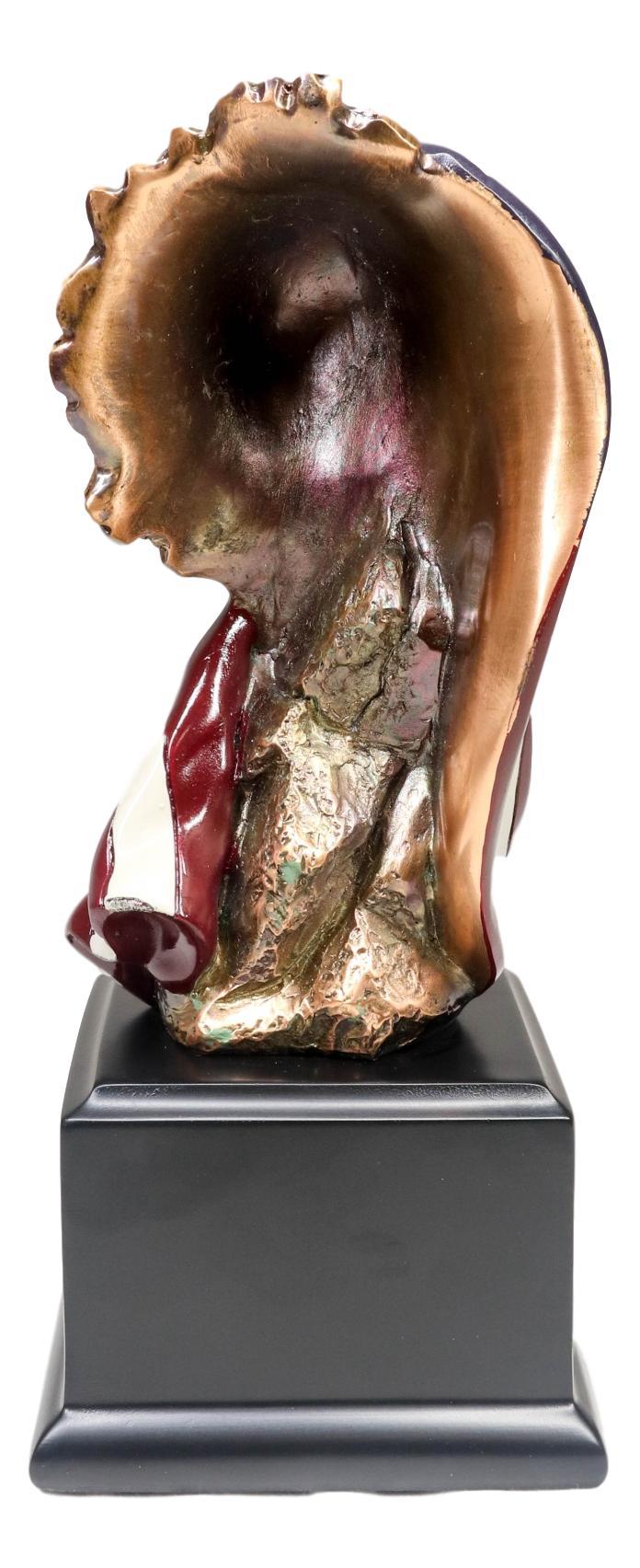 Ebros Gift Patriotic Bald Eagle On USA Star Spangled Banner Flag Bust Electroplated Statue