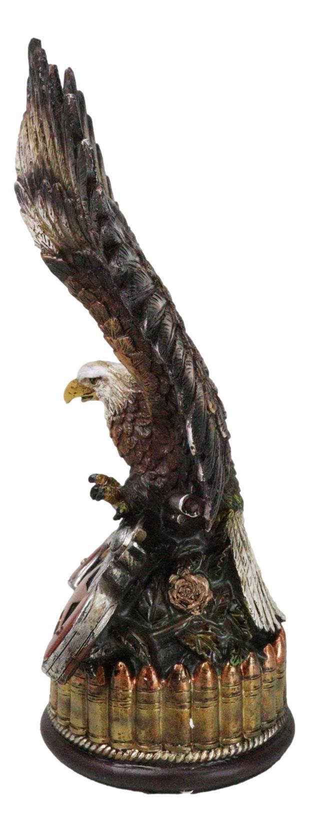 Ebros Gift Patriotic Eagle With Open Wings On 2 Pistols Western Star And Bullets Figurine