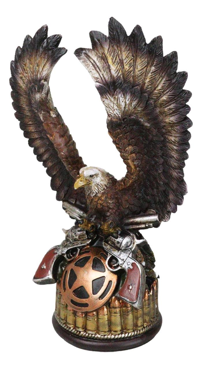 Ebros Gift Patriotic Eagle With Open Wings On 2 Pistols Western Star And Bullets Figurine