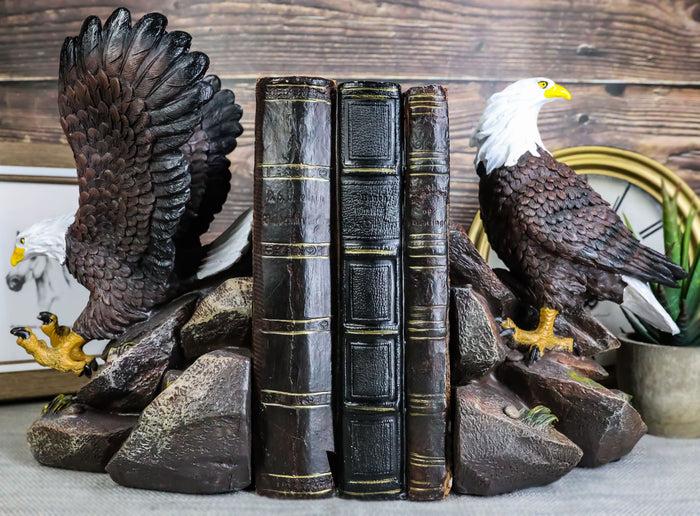 ebros gift Patriotic Freedom End to End American Bald Eagles Bookends Pair Set Sculptures
