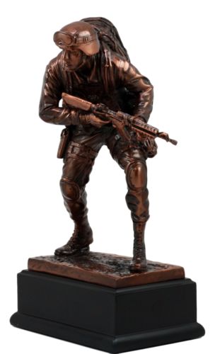 Ebros Gift Patriotic Marine Cadet Statue With Base 10"H Ground Combat Rifle Special Force