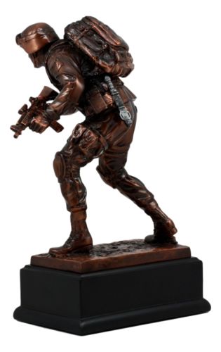 Ebros Gift Patriotic Marine Cadet Statue With Base 10"H Ground Combat Rifle Special Force
