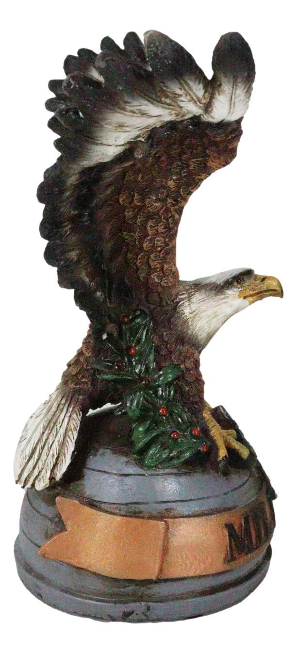 Ebros Gift Patriotic Open Wings Bald Eagle On USA Star Spangled Banner Millitary Figurine
