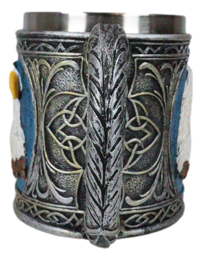 Ebros Gift Patriotic Surveyor Majestic Bald Eagle Head Coffee Mug With Celtic Knotwork