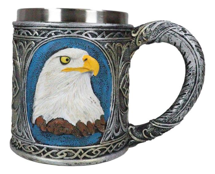 Ebros Gift Patriotic Surveyor Majestic Bald Eagle Head Coffee Mug With Celtic Knotwork