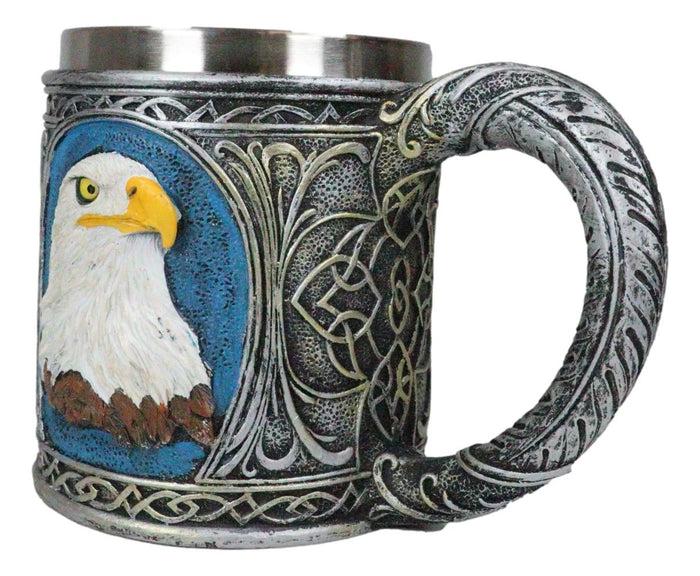 Ebros Gift Patriotic Surveyor Majestic Bald Eagle Head Coffee Mug With Celtic Knotwork
