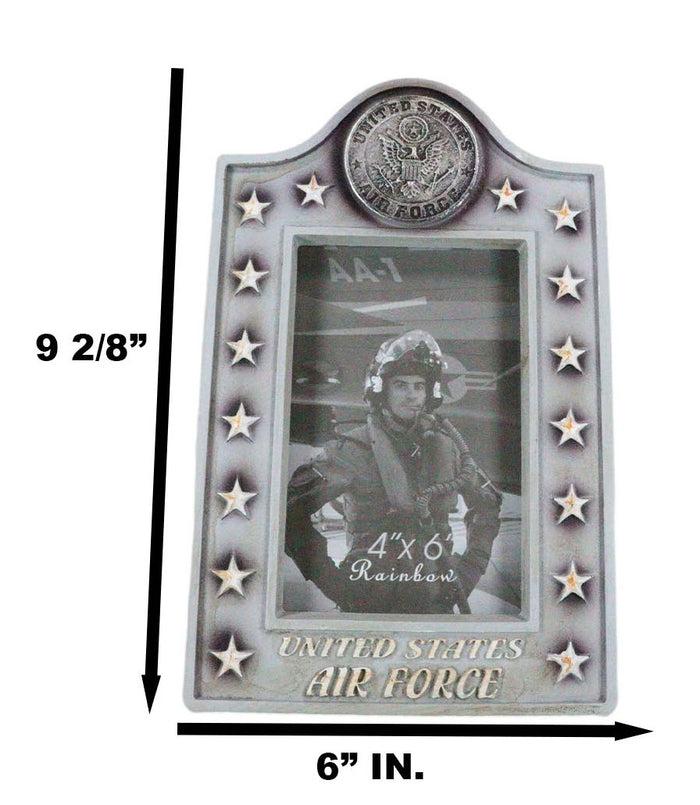 Ebros Gift Patriotic United States Air Force Eagle Rank Stars Memorial 4"x6" Picture Frame