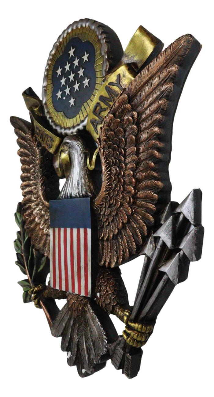 Ebros Gift Patriotic United States Army Bald Eagle Great Seal Military Wall Decor Plaque