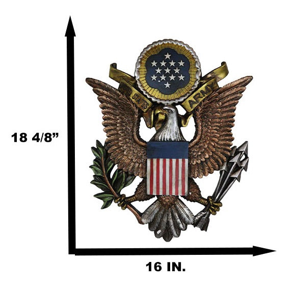 Ebros Gift Patriotic United States Army Bald Eagle Great Seal Military Wall Decor Plaque