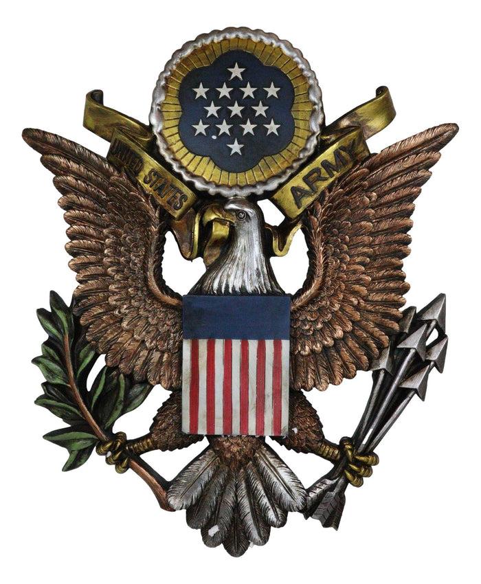 ebros gift Patriotic United States Army Bald Eagle Great Seal Military Wall Decor Plaque