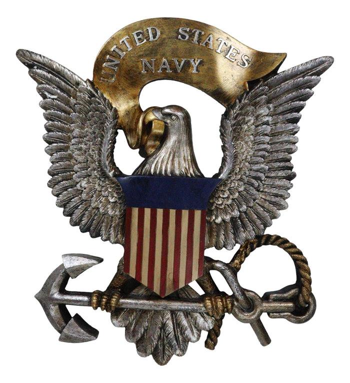 ebros gift Patriotic United States Navy Bald Eagle Flag Crest Ship Anchor Wall Decor Plaque