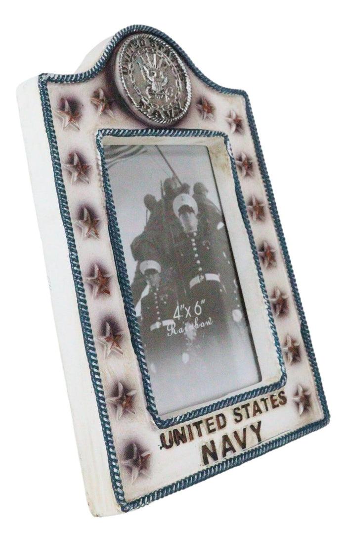 Ebros Gift Patriotic United States Sailor Navy Eagle Rank Stars Memorial 4x6 Picture Frame
