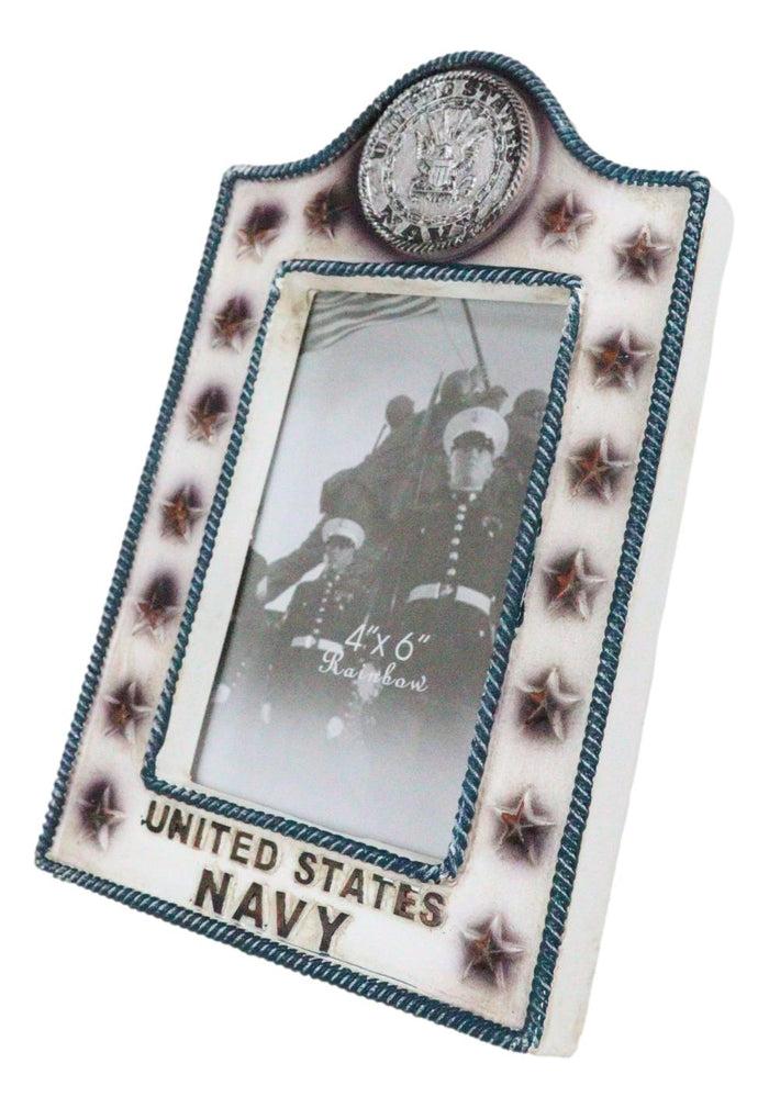 Ebros Gift Patriotic United States Sailor Navy Eagle Rank Stars Memorial 4x6 Picture Frame