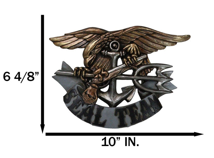 Ebros Gift Patriotic US Navy Seal Team Eagle Anchor Trident Flintlock Pistol Wall Plaque