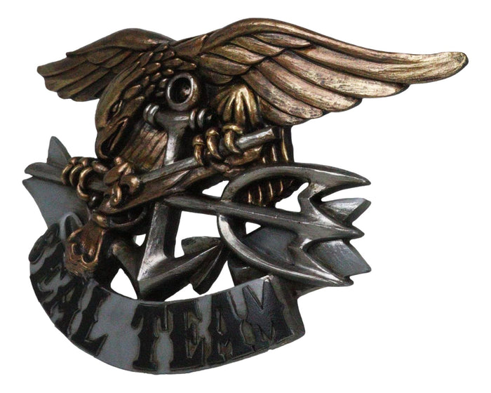 Ebros Gift Patriotic US Navy Seal Team Eagle Anchor Trident Flintlock Pistol Wall Plaque