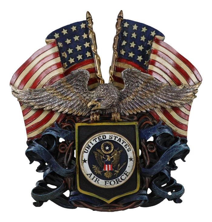 Ebros Gift Patriotic US United States Air Force Eagle Emblem With American Flags Wall Decor