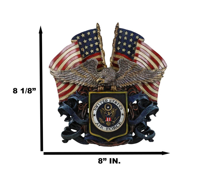 Ebros Gift Patriotic US United States Air Force Eagle Emblem With American Flags Wall Decor
