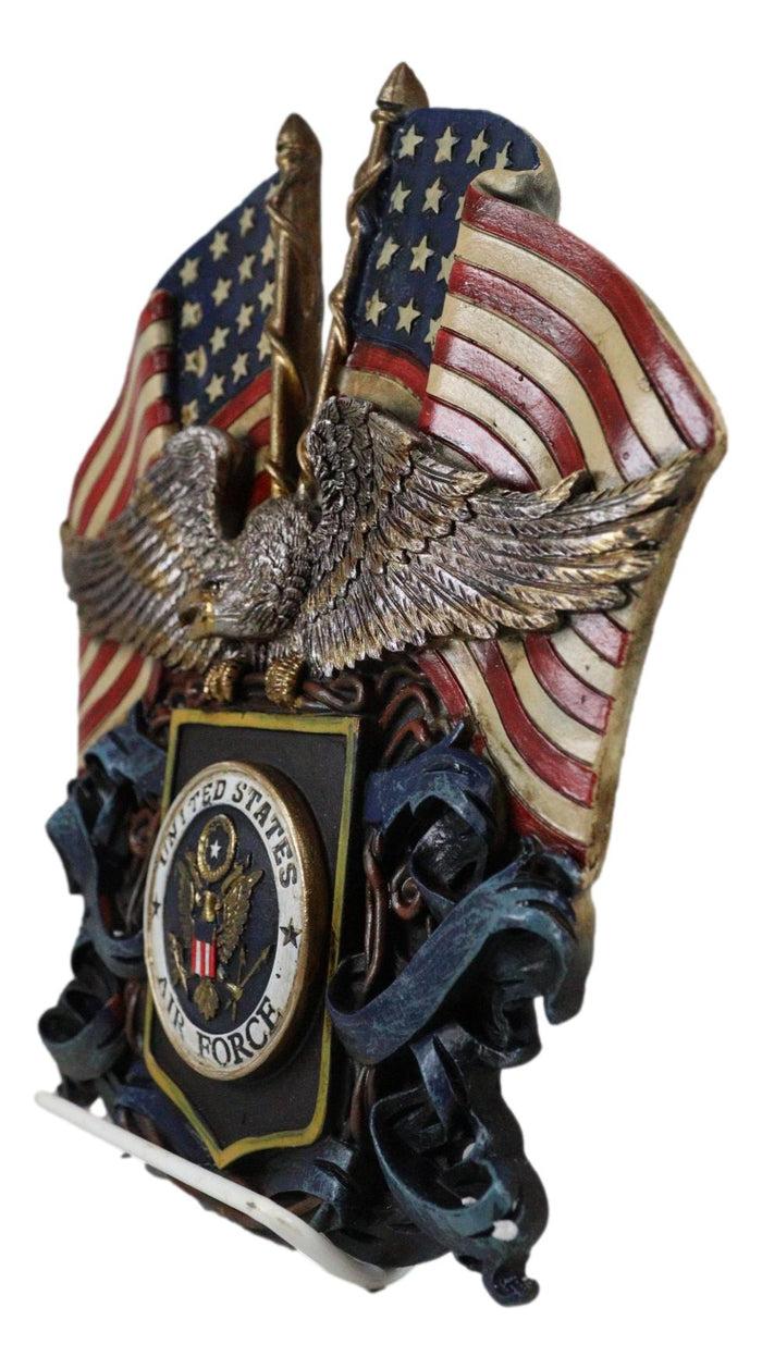 Ebros Gift Patriotic US United States Air Force Eagle Emblem With American Flags Wall Decor