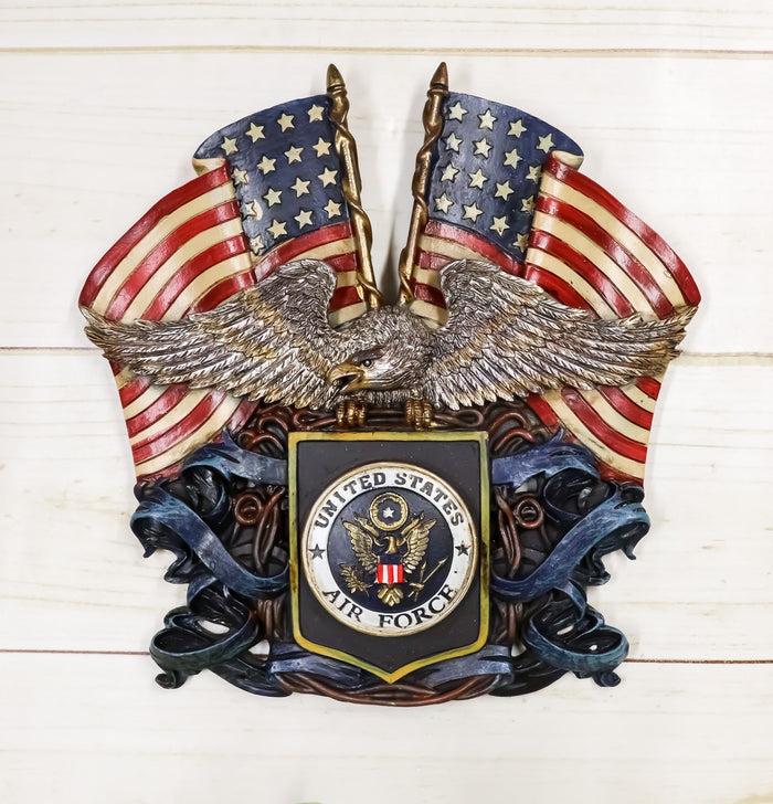 ebros gift Patriotic US United States Air Force Eagle Emblem With American Flags Wall Decor