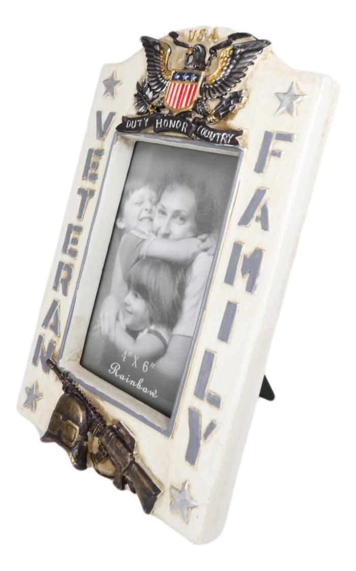 Ebros Gift Patriotic USA American Eagle Seal Crest Veteran Family Memorial Picture Frame