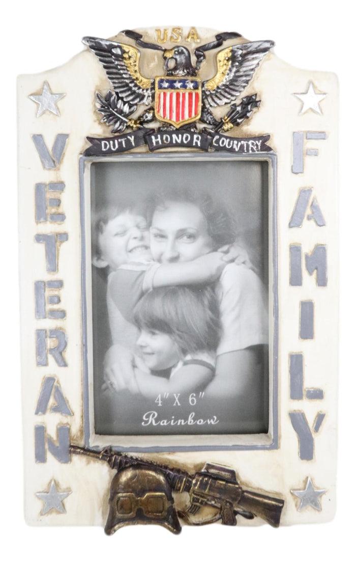 Ebros Gift Patriotic USA American Eagle Seal Crest Veteran Family Memorial Picture Frame