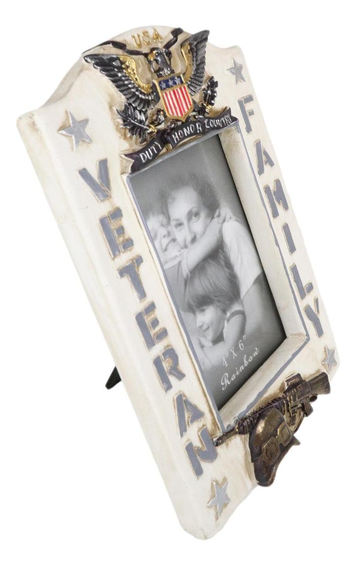 Ebros Gift Patriotic USA American Eagle Seal Crest Veteran Family Memorial Picture Frame
