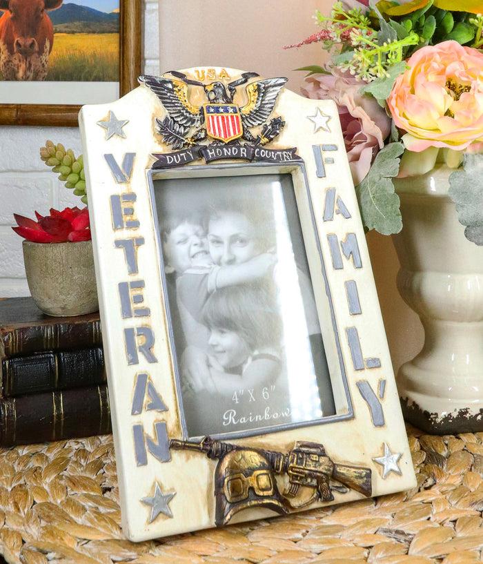 ebros gift Patriotic USA American Eagle Seal Crest Veteran Family Memorial Picture Frame
