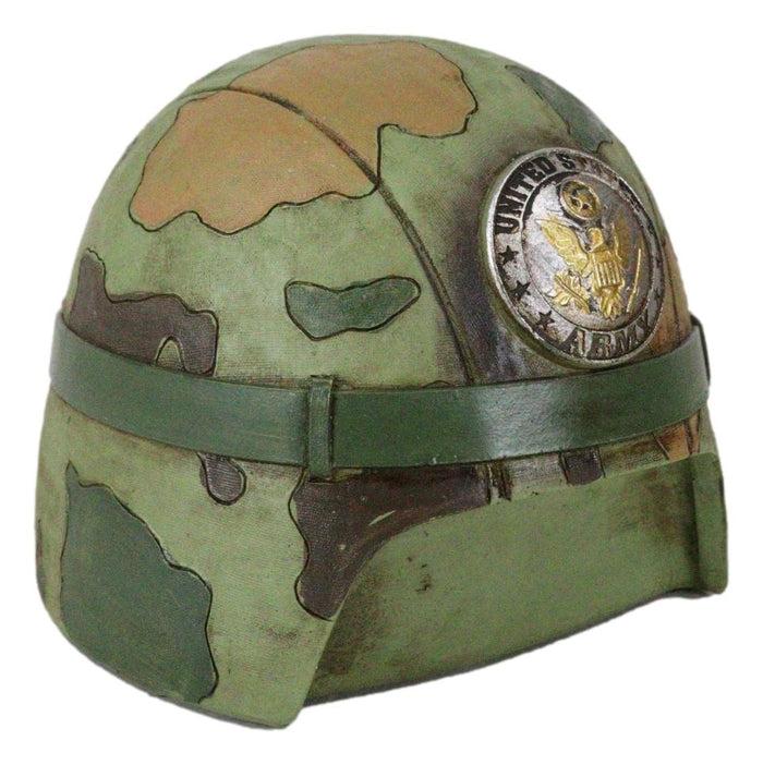 Ebros Gift Patriotic USA Army Military Soldier Camo Helmet Money Coin Savings Piggy Bank