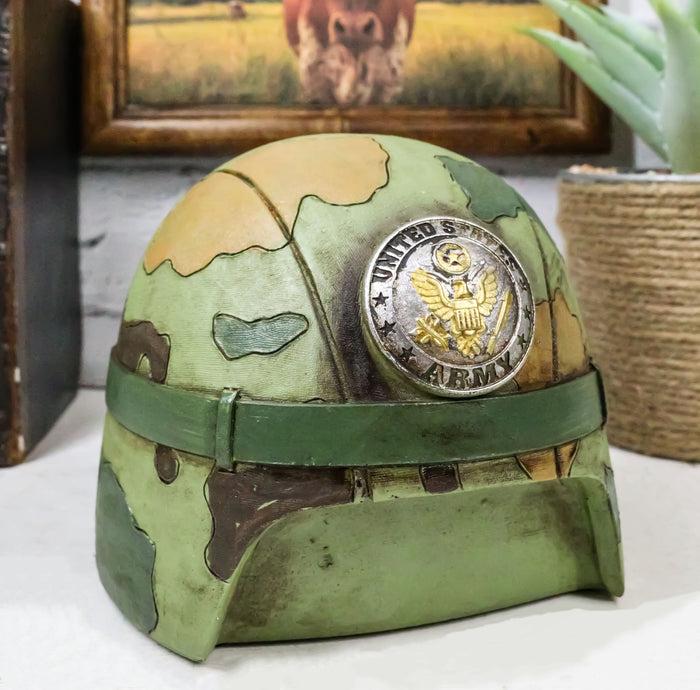 ebros gift Patriotic USA Army Military Soldier Camo Helmet Money Coin Savings Piggy Bank