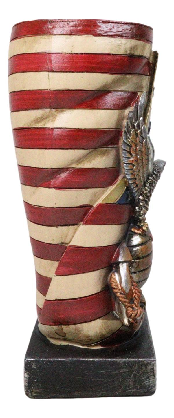 Ebros Gift Patriotic USA Military Bald Eagle With American Flag Globe Flower Vase Planter