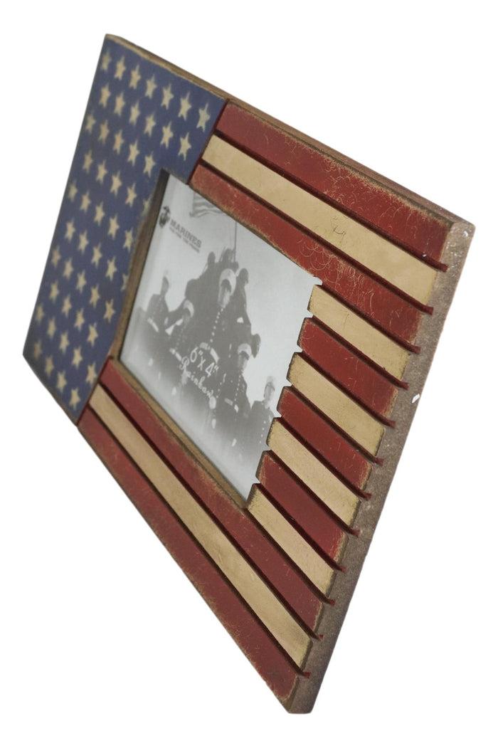 Ebros Gift Patriotic USA Star Spangled Banner American Flag 4"X6" Picture Photo Frame