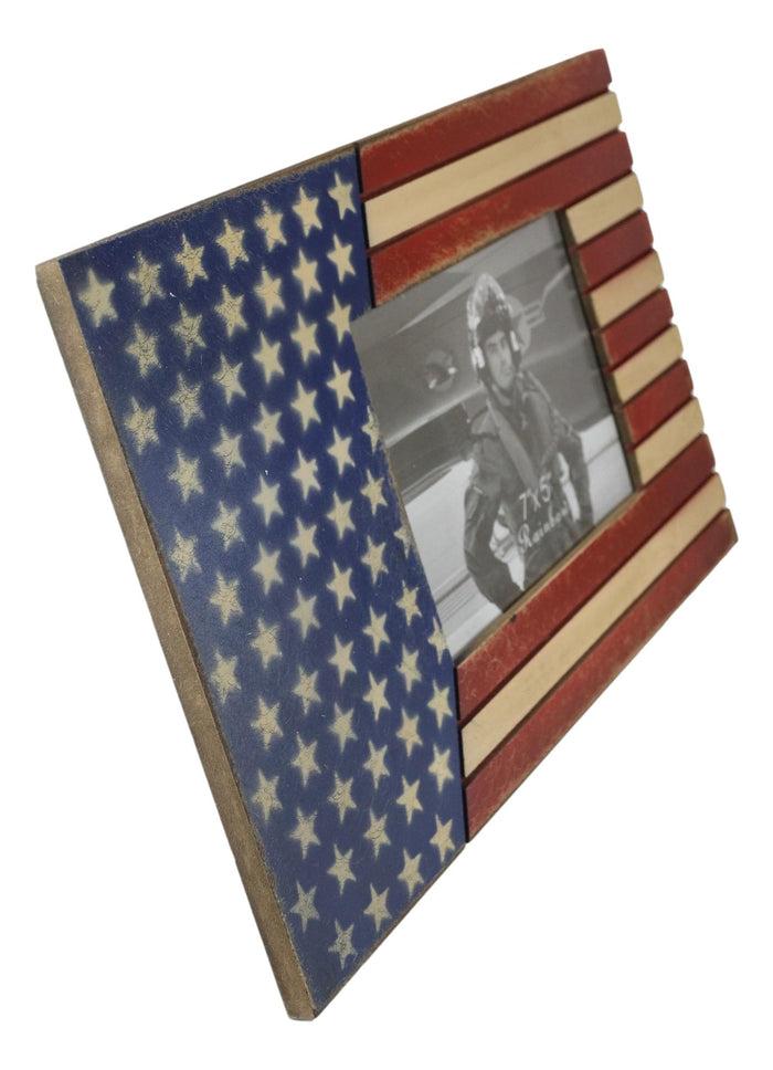 Ebros Gift Patriotic USA Star Spangled Banner American Flag 5"X7" Picture Photo Frame