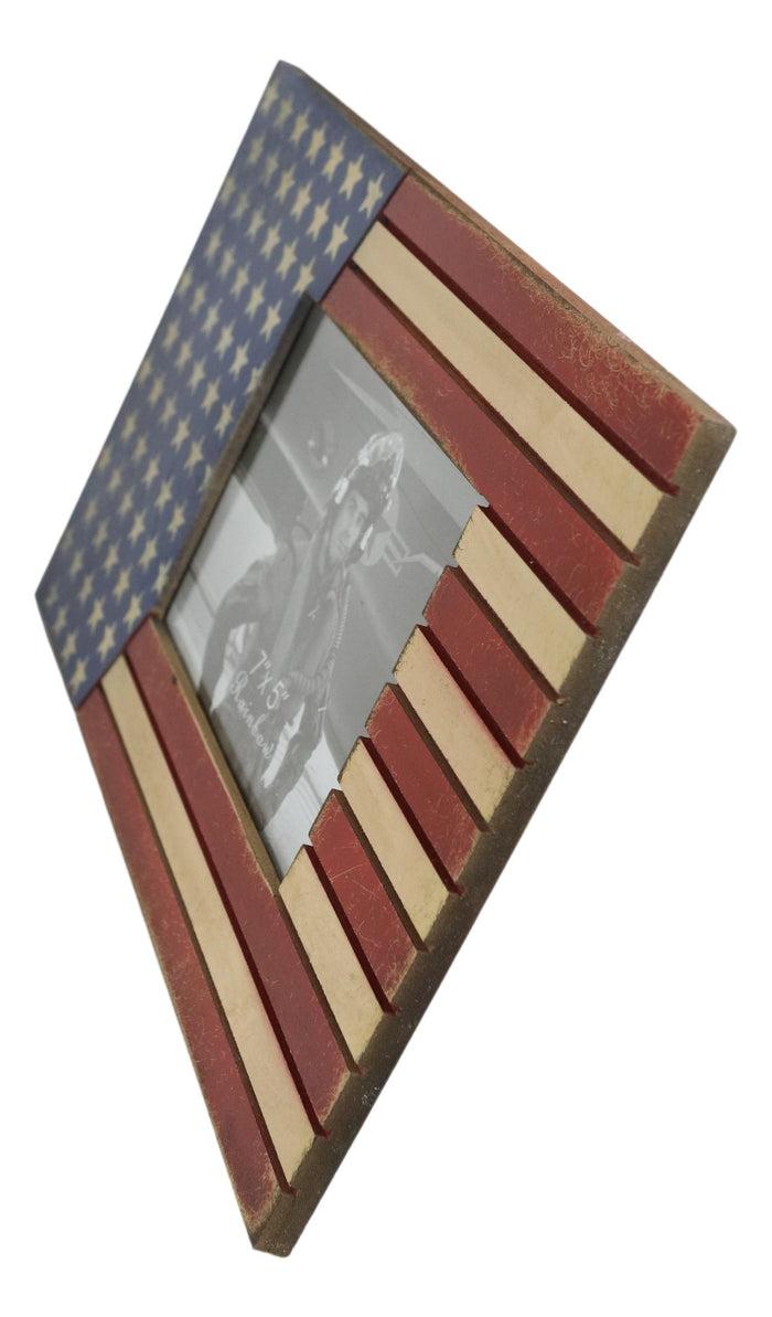Ebros Gift Patriotic USA Star Spangled Banner American Flag 5"X7" Picture Photo Frame