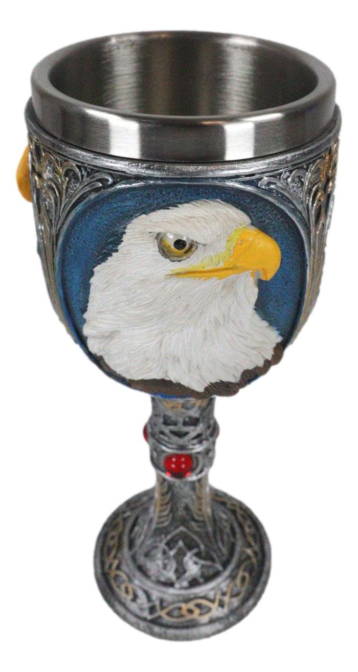 Ebros Gift Patriotic Wildlife Majestic American Bald Eagle Celtic Knot Wine Goblet Chalice