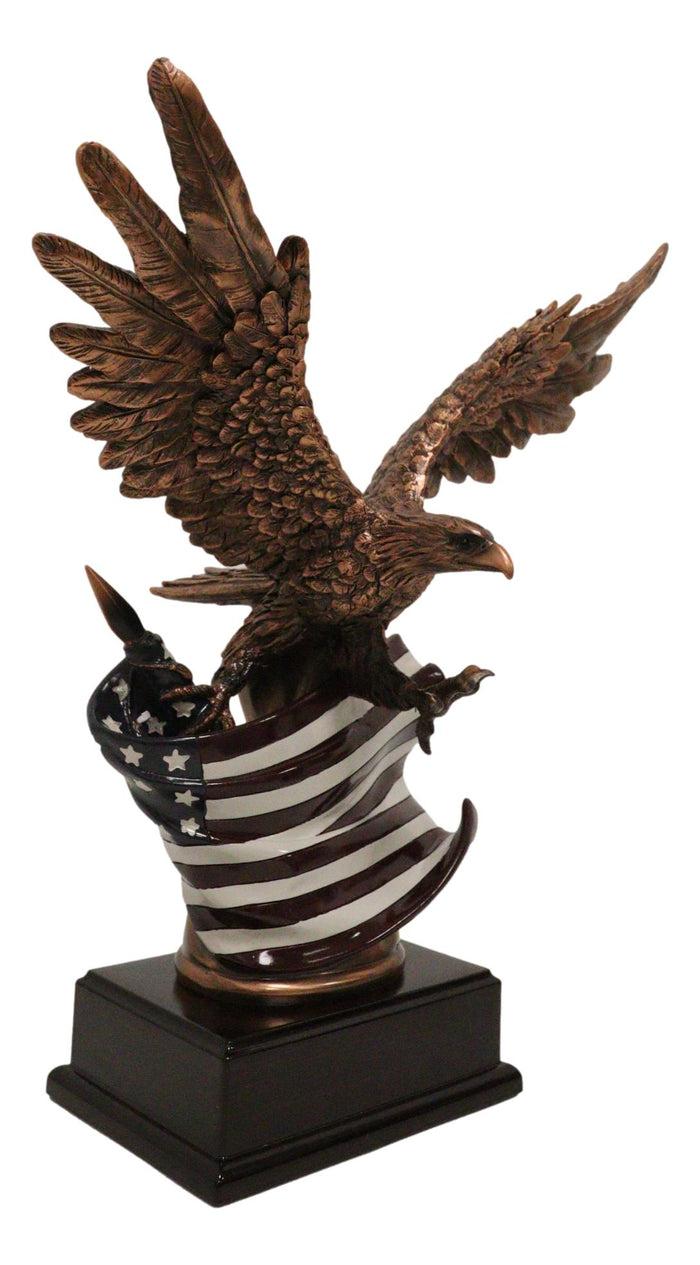 Ebros Gift Patriotic Wings Of Glory Bald Eagle With Old Faithful American Flag Figurine