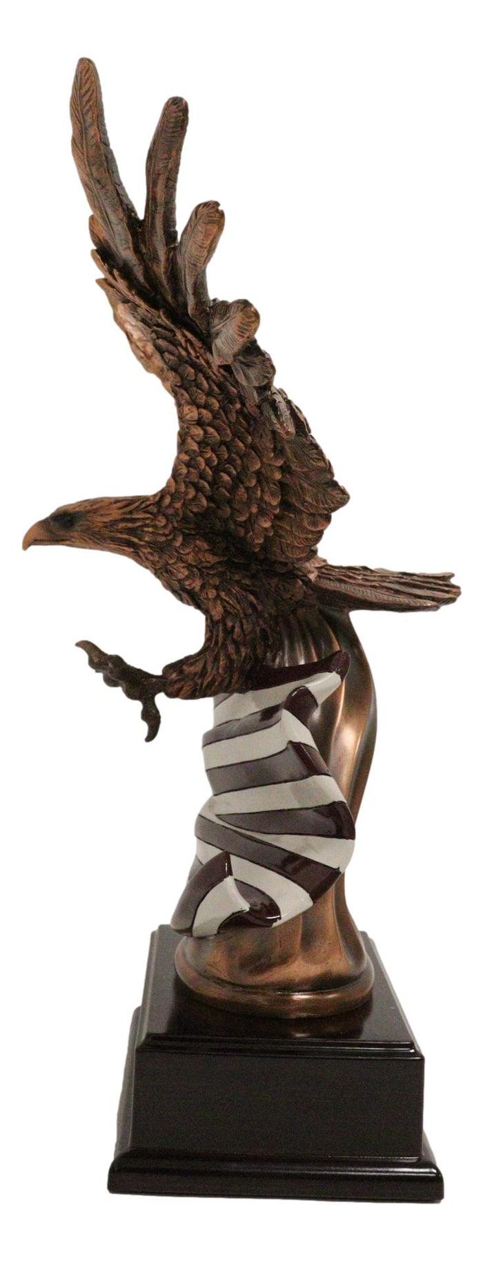 Ebros Gift Patriotic Wings Of Glory Bald Eagle With Old Faithful American Flag Figurine
