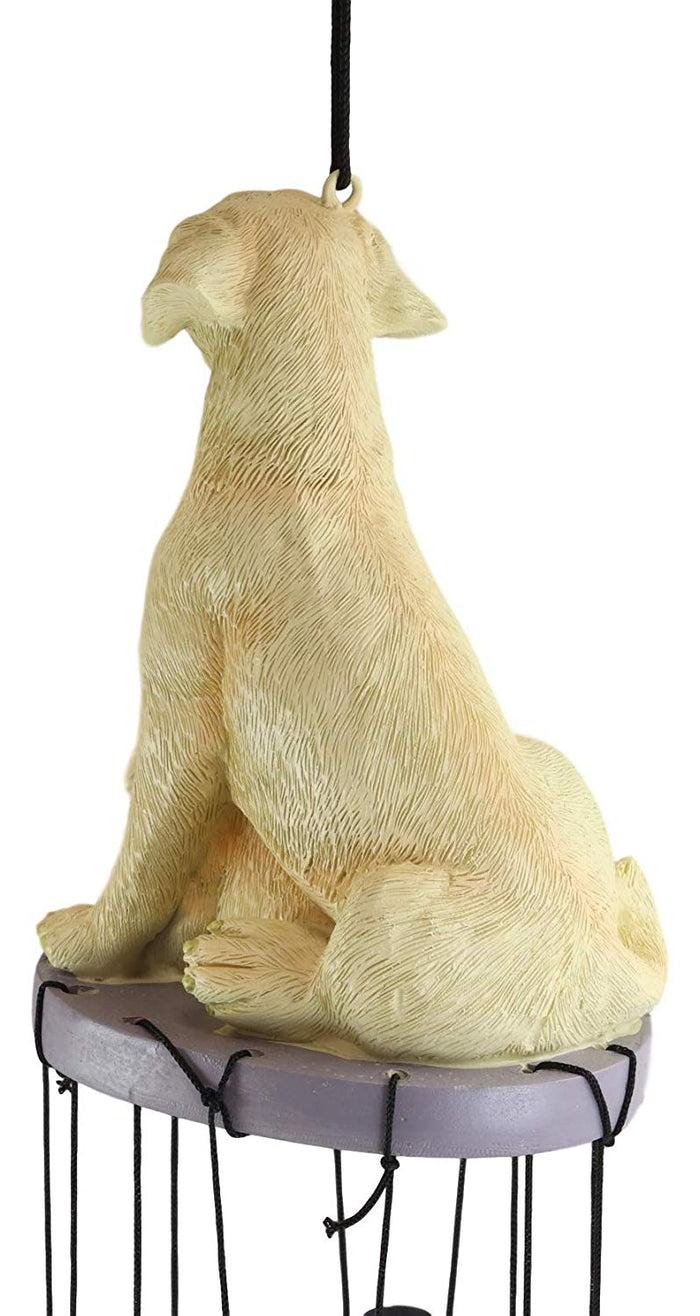 Ebros Gift Pedigree Dogs Golden Retriever Dog With Puppy Figurine Top Resonant Wind Chime