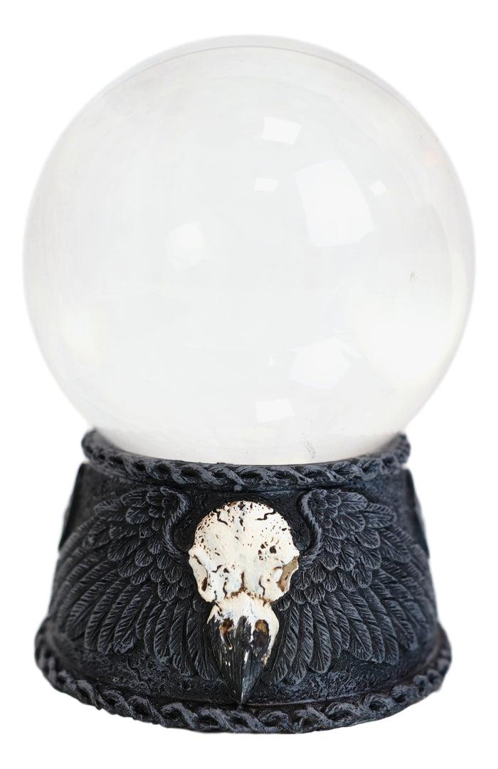 Ebros Gift Pentagram Raven Skull Figurine With LED Withering Tree Glass Gazing Sphere Ball