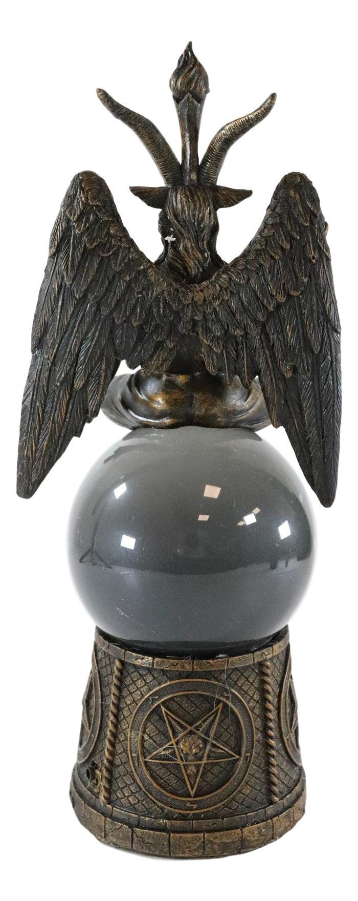 Ebros Gift Pentagram Sigil Sabbatic Goat Baphomet Skull Black Sandstorm Gazing Ball