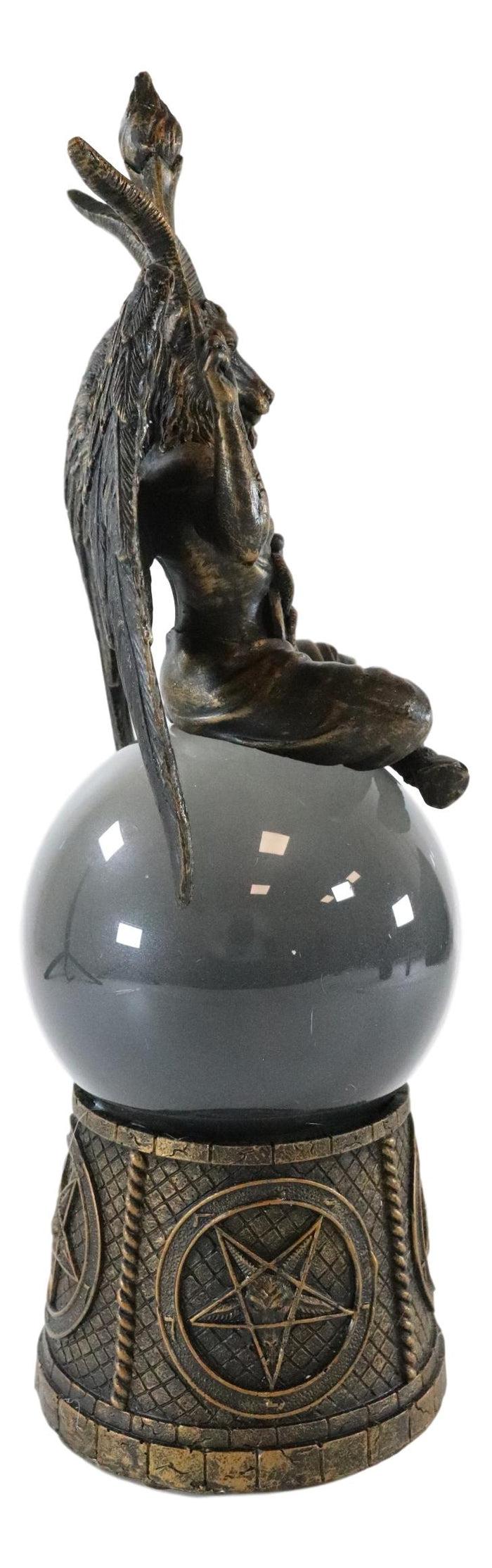 Ebros Gift Pentagram Sigil Sabbatic Goat Baphomet Skull Black Sandstorm Gazing Ball