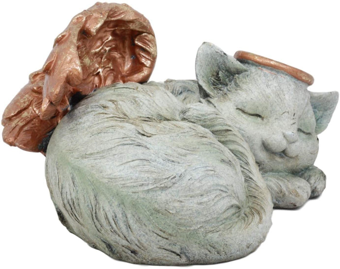 Ebros Gift Pet Memorial Angel Cat Sleeping Cremation Urn Statue Bottom Load 30 Cubic Inch