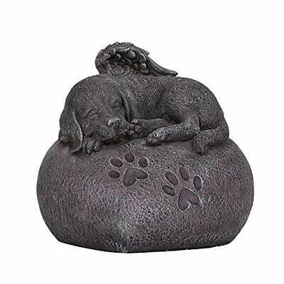 Ebros Gift Pet Memorial My Love Sleeping Angle Dog Foot Print Rock Urn Bottom