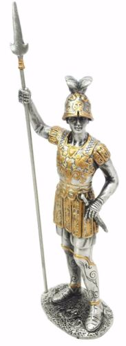 ebros gift Pewter Medieval Knight Halberdier With Spear Guard Figurine Statue 4.25"H