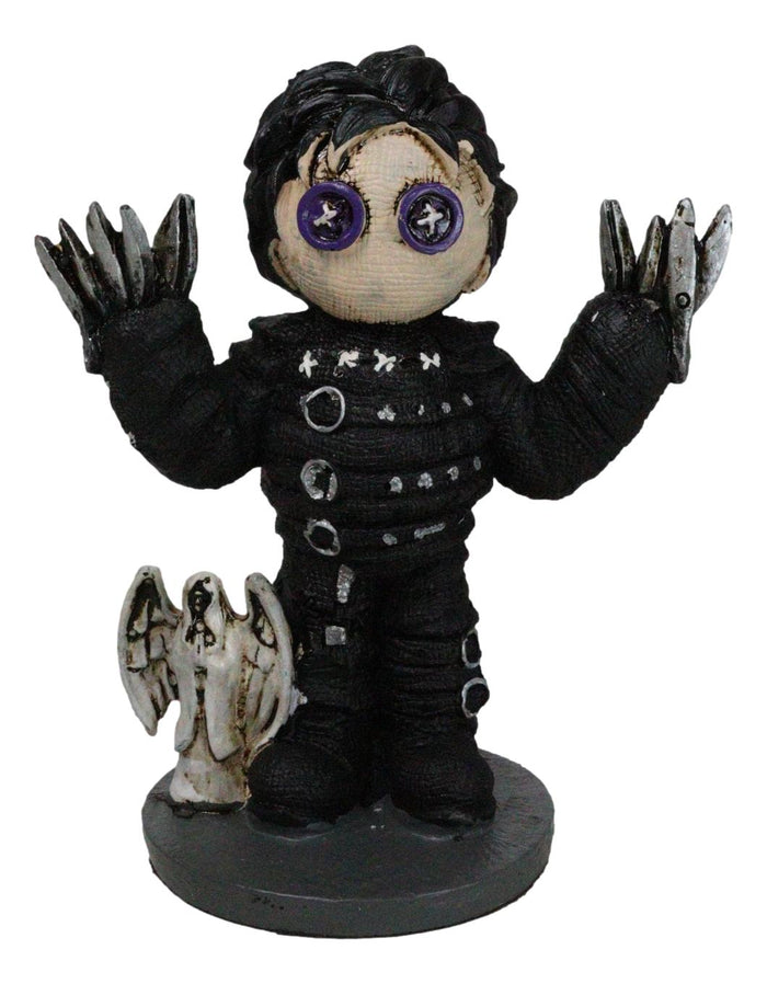 ebros gift Pinheadz Monster Edward Scissorhands With Voodoo Stitches Death Angel Figurine