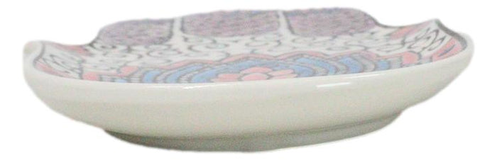 Ebros Gift Pink Chakra Hamsa Palm Mandala And Evil Eye Ceramic Dish Brass Incense Holder