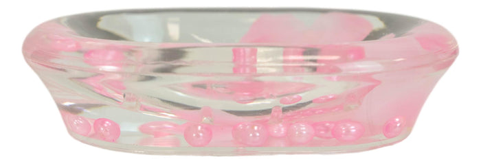 Ebros Gift Pink Floral Petals And Pearls 5 Piece Chic Bathroom Vanity Accessories Gift Set