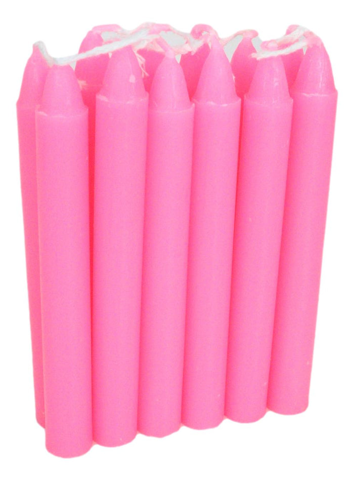 Ebros Gift Pink Love Friendship Pack Of 12 Wicca Occult Witch Ritual Spell Chime Candles